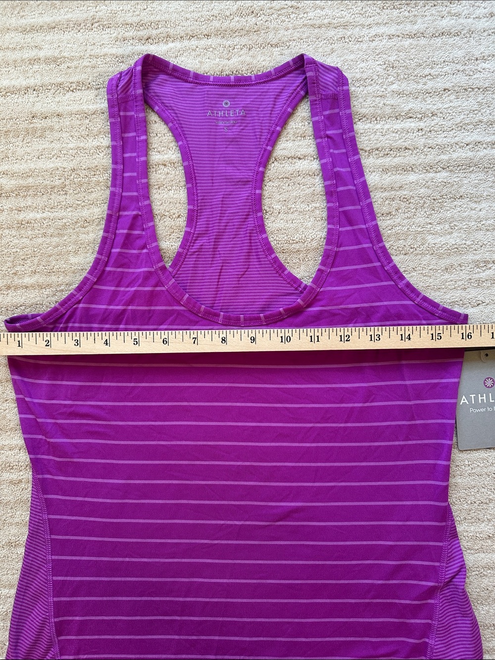 NWT ATHLETA Chi Tank Top Varied Jazz Stripe Purple Size Small - Picture 10 of 15
